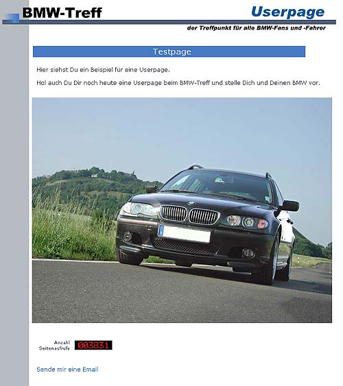So k&ouml;nnte Deine Userpage beim BMW-Treff aussehen